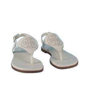 New Tory Burch Capri T Strap Perforated Logo Thong Flip Flop Sandal Size 10.5 $2